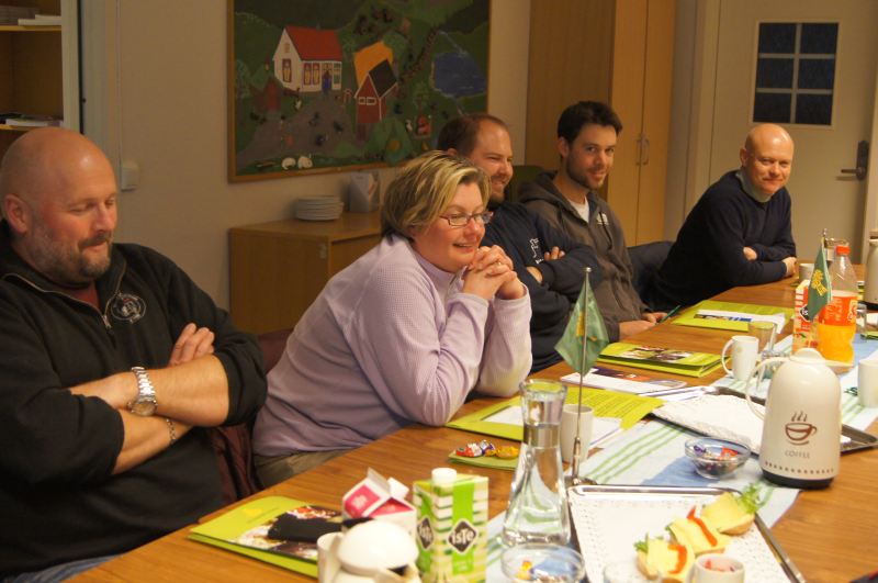 Kurs for nye tillitsvalgte 2015 fv Kjell Anders Gjone (Hedrum), Rose Karlsen (Brunlanes), Hans Edv Moe Østby (ny leder i Sandar), Svein Ivar Ånestad (Våle) og Per Halvor Mostad (Brunlanes)