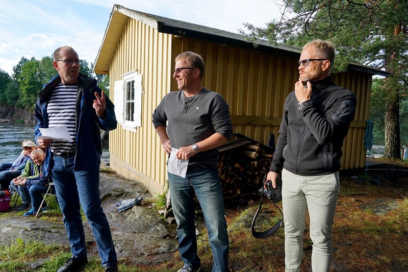 Fra v. lokallagsleder Torstein Lie, Thorleif Müller som er leder i Vestfold Bondelag og nappegarnfisker Nils Olav Gjone