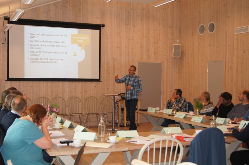 Prosjektleder Amund Kind innledet om portalen og prosjektet Ny landbruksportal Vestfold og Telemark